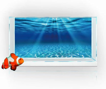 Natural Undersea Aquarium Background, Underwater Ocean Sunlight Fish Tank Background 24X12IN with 8 EVA Double-Sided Tape - color: Ocean, size: 24X12in/60X30cm