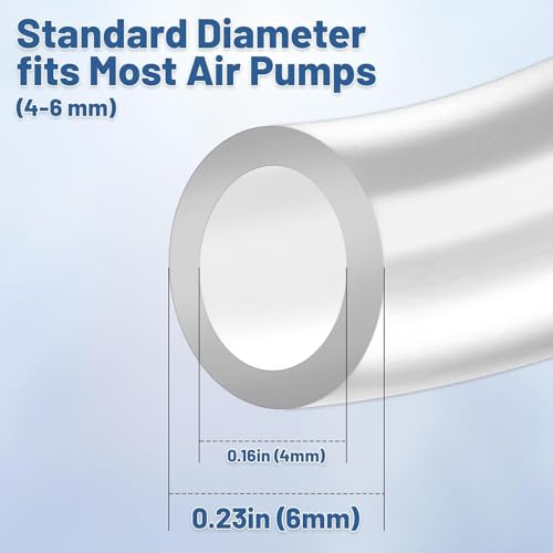 3/16" Aquariums Airline Tubing 6.5 Feet Standard Aquarium Tubing for Fish Tank Flexible Air Hose Pure Hose Aquarium Garden Terrarium Pond - size: 6.5 feet