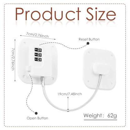 Refrigerator Lock, Combination Lock for Refrigerator Cabinets, Drawers, Heavy Duty Fridge Lock, Easy Install No Keys Needed (White-1Pack) - color: White-1Pack