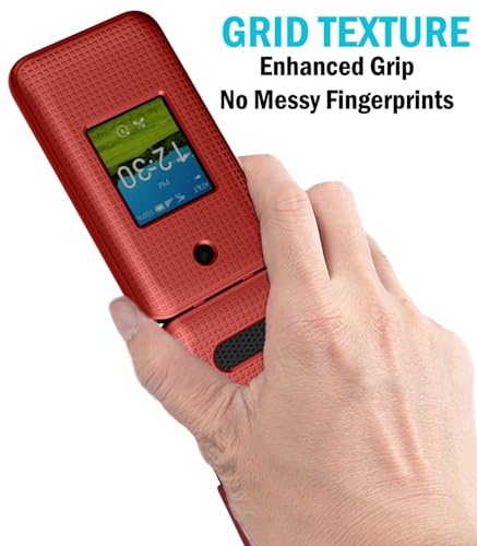 Holster Combo for Cricket Debut Flex Flip Phone Case with Belt Clip - Red | Also Fits AT&T Cingular Flex 2, For Model U1030AA or U1030AC via 2023 - color: Red