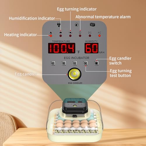 35 Chicken Egg Incubator, Quail Incubator with Humidity Control | Incubator for Hatching Eggs, Automatic Egg Turning, Egg Candler, Humidity Display, incubadora de huevos de gallina