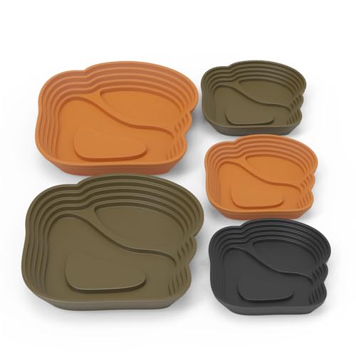 Natural Simulation Habitat Reptiles Soaking Pool with Step Design for Amphibians Turtles Feeding Bathing Dish Bowl Multiple Pet Drinking Bowl - color: Light Brown