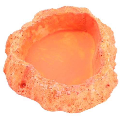 Reptile Feeding Bowl with Skid-Resistant Base, Simulation Food and Water Dish for Lizards and Turtles, Sturdy Plastic Terrarium Feeder for Crawling Pets and Amphibians