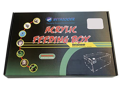 BETAZOOER Acrylic Reptile Terrarium Breeding Tank Enclosure 11.4"x7.7"x5.9" - size: Small