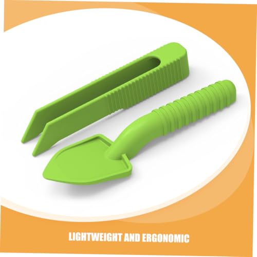 BESPORTBLE 5set Crawler Cleaning Tool Reptile Scooper and Tweezers Other Small Animals Litter Scoop Tweezers and Scooper Bearded Dragon Feeding Rat Snake Bird Scooper Poop Scoop Plastic Green
