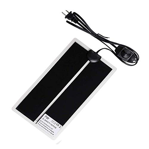 Reptile Heating Pad with Temperature Adjustment, 110V Non-Adhesive Heat Mat for Reptiles Tortoise Snakes Lizard Gecko Hermit Crab Turtle Amphibians - 7W Terrarium Heat Pad - size: 11 x 6 IN