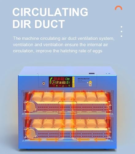 Generic Egg Incubator, LED High-Efficiency Automatic Egg Turning & Temperature Control, Automatic Incubator for Hatching Eggs, for Hatching Chicken Duck Quail Eggs, 256 Eggs, Blue