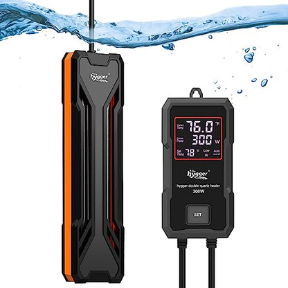 hygger Aquarium Heater 300W/500W/800W/1000W, Submersible Fish Tank Heater | with Digital LED Controller and Intelligent Leaving Water Automatically Stop Heating System, for Freshwater and Saltwater - size: 1000W for 130-260 Gallon