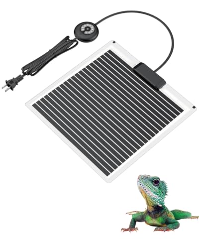 Pawfly 28 W Reptile Heat Pad with Thermostat 11 x 11 Inch Reptile Heating Pad Under Tank Terrarium Reptile Heat Mat for Turtles Frogs Snakes Lizards Geckos Hermit Crabs & Spiders - size: 28 W (11 x 11 Inch) with Controller