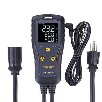 Temperature Controller Heat Mat Thermostat Outlet DTC101 Temperature Controlled Outlet Greenhouse Thermostat Aquarium Temperature Controller Reptile Thermostat Heating Cooling Mode 110V 10A