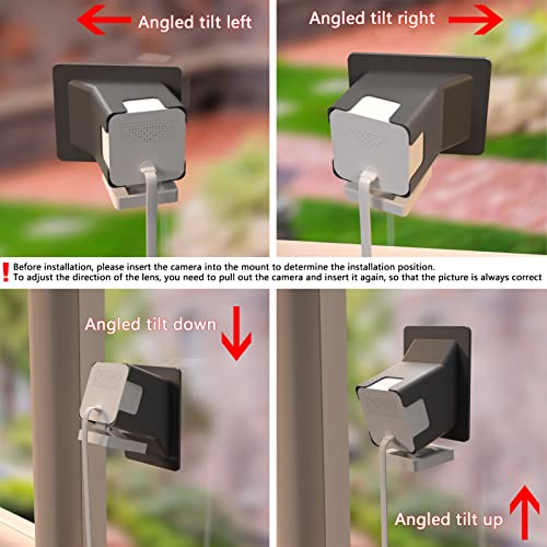 Angled Window Mount Compatible with Wyze Cam v4 Cam V3, 20 Degrees Tilt ( Up/Down/Left/Right ), Through Window Use Cam v3 v4 , Turn Wyze Camera into a Window Camera for Outdoor Monitoring | 20 Degrees Tilt Wyze V4 Window Mount for Indoor/Outdoor Monitorin