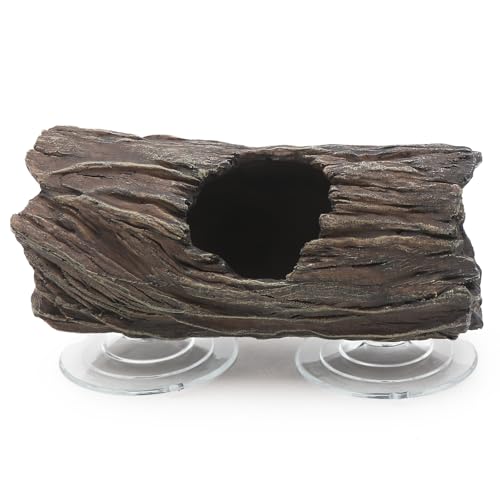 AQUA KT Reptile Tree Trunk Hideout Hollow Log Sleeping Cave for Arboreal Crested Leopard Gecko Lizard Climbing Toys Terrarium Decoration