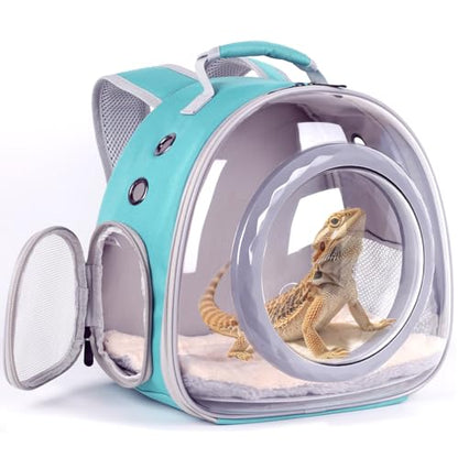 WEVONIGU Guinea Ping Travel Backpack Carrier with Clear Bubble Dome Window Large Space & Breathable Travel Cage with Soft Mat Airline Approved