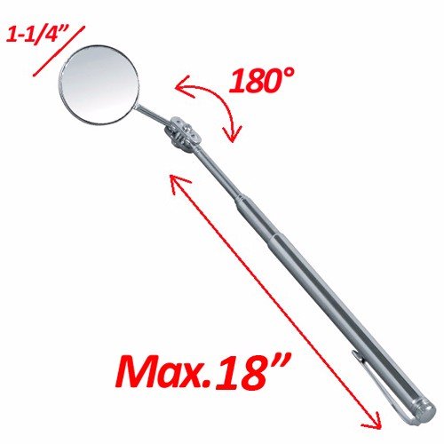 Wideskall® Retractable Telescopic Inspection Flexible Mirror Round Pocket Clip (Pack of 5)