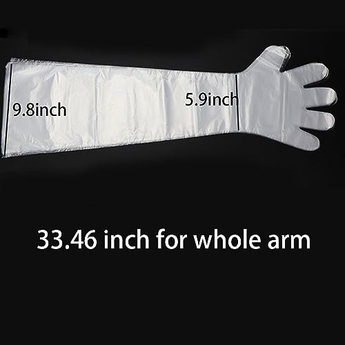 50PCS Disposable Gloves, Long Sleeve Gloves, Cow Examination, Cleaning, Hunting, Field Dressing and Gardening Glove