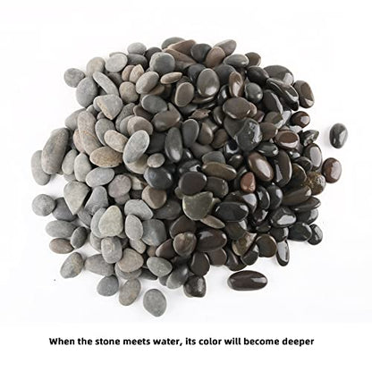 18 Pounds Natural River Rocks Mexican Beach Pebbles for Garden Landscape Stone Paving Stone Grey (1Inch) - size: 18LB, style: Medium