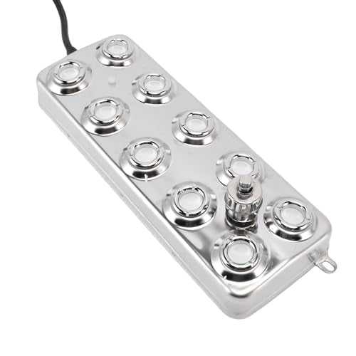 Ultrasonic Mist Maker 304 Stainless Steel Ultrasonic Fogger 10 Head 350W 7L H with IP67 Power Supply for Greenhouse Terrarium Pond Fountain Halloween Cauldron