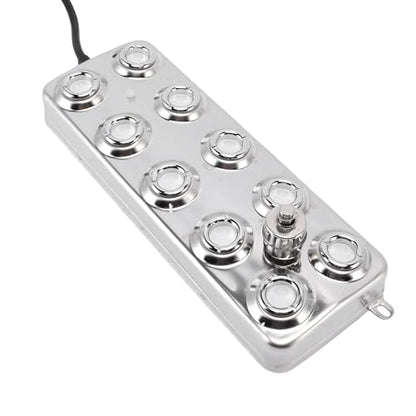 Ultrasonic Mist Maker 304 Stainless Steel Ultrasonic Fogger 10 Head 350W 7L H with IP67 Power Supply for Greenhouse Terrarium Pond Fountain Halloween Cauldron