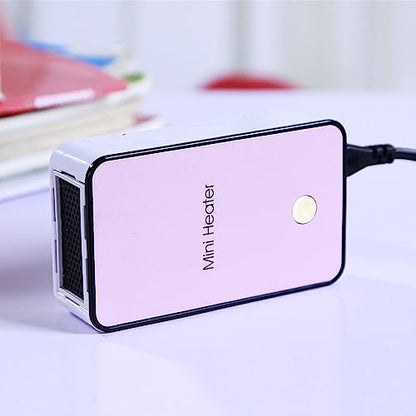 Safety Energy-saving Heater Mini Portable Electric Fan Heater Air Warmer | for Room Office Desktop (Pink) - color: Pink