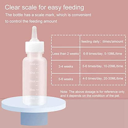 Suxgumoe Kitten Puppy Feeding Bottles and Syringes with Nipples, Small Animals Milk Bottles Feeding Tools for Newborn Kittens, Puppies, Rabbits - color: White