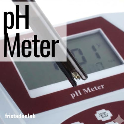 Fristaden Lab Benchtop pH Meter | 6621 Electrode | For semi-soft foods and fruits. High accuracy 0.01 pH. Calibration solutions included. USA company.