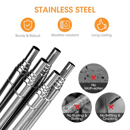 Aieve Extendable Plant Stakes, 13 to 49in Telescoping Monstera Plant Stakes | Stainless Steel Indoor Outdoor Garden Stake Support Sticks for Tomato Vegetables Monstera Vine, 5 Packs