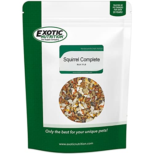 Exotic Nutrition Squirrel Complete (15 lb.) - Healthy Natural Food for Pet & Captive Squirrels - Ground, Grey, and Flying Squirrels, & Chipmunks - size: 15 Pound (Pack of 1)