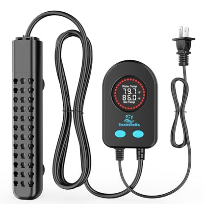 100W Aquarium Heater for 10-20 Gallon with Auto Shut-Off When Leaving Water—Submersible Fish Tank Heater, Dry-Burn & Overheat Protection, Explosion-Proof, Freshwater Saltwater Turtle Tank - size: 100W
