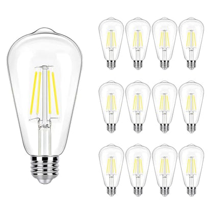 winsaLED 5000K Daylight LED Edison Bulbs 40W Equivalent, Non-Dim, 12 Pack | 4W ST19 LED Light bulb, E26 Standard Base, 90 CRI, 450LM - color: 5000k-daylight