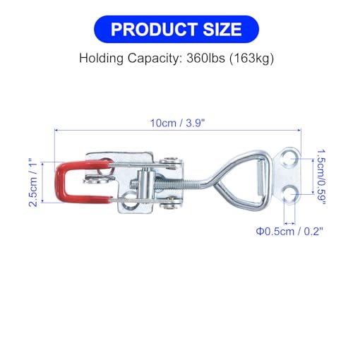 uxcell 16 Pack Adjustable Toggle Clamp, Metal Pull Latch Clamp, 4001 Style Quick Release Pull Latch Toggle Clamp, for Cabinet Box Trunk Case, Red Not Included Screw - color: Red