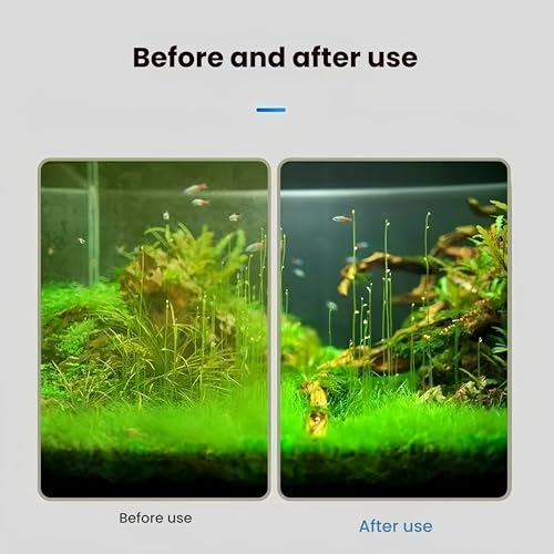 Fish Tank Cleaning Tool and Manual Fish Tank Water Exchanger Dropper, Aquarium Double-Sided Sponge Brush, Algae Scraper With Long Handle Scrubber (M)