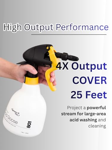 Sprayers Plus 801 Acid Trigger Sprayer, Heavy Duty Chemical Resistant Bottle for Muriatic Acid, Rust Removal & Aluminum Brightening, Professional Acid Sprayer 316 Stainless Steel Spring,1.44Litres - color: 801 Acid