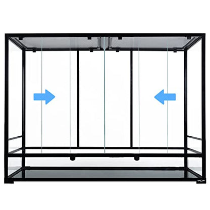 REPTI ZOO Large Glass Reptile Tank 48"x18"x36", 130 Gallon Vertical Reptile Terrarium with Front Opening Door & Ventilated Mesh, Paludarium Tank for Chameleon lizard Frogs Arboreal Reptiles Amphibians