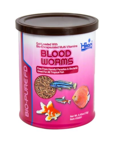 Hikari Bio-Pure Freeze Dried Blood Worms for Pets, 0.42-Ounce - size: 0.42 Ounce (Pack of 1)