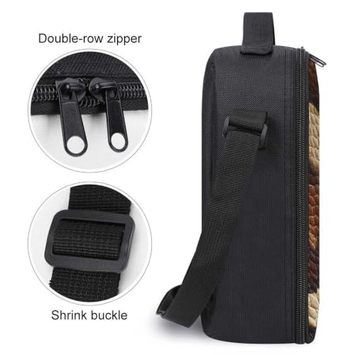 Snake Skin Texture Lunch Box Cooler Bag for Women Men | unisex adult,portable,insulated,adjustable strap,washable,bottle pocket