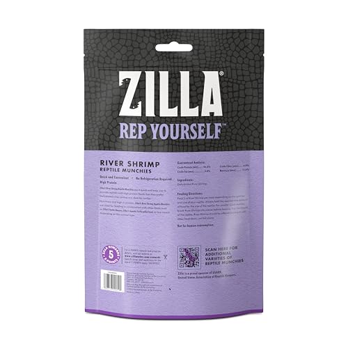Zilla Reptile Food Munchies River Shrimp for Turtles, Salamanders, Axolotls, and Large Tropical Fish, 2-Ounce