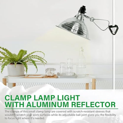 Simple Deluxe Clamp Lamp Light Socket with 8.5 Inch Aluminum Reflector, Suit for Max 150 Watt Lamp (No Bulb Included) with 18/2-Gauge 6 Feet Cord, 6-Pack - size: 8.5 Inch (150 Watts), style: 6-Pack