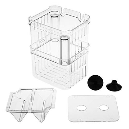 Aquarium Fish Breeder Box Plastic Fish Isolation Breeding Box Hatching Incubator Box for Baby Fishes Shrimp Clownfish Guppy - size: Medium