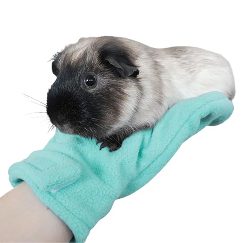 Animal Handling Gloves Quick-Dry Grooming Pet Protection Mittens | Small Animal Handling Protection Glove for Bunny Sugar Glider Bird Parrot Hedgehog Squirrel Reptile Snake Lizard Grooming - color: Blue