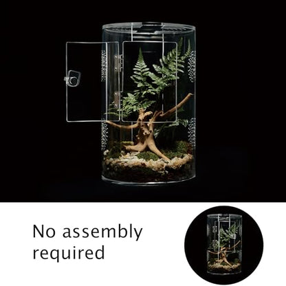 Acrylic Terrarium for Reptiles & Spiders – Small/Medium/Large Leak-Proof Enclosure (Horizontal/Vertical) | Ideal for Tarantulas, Jumping Spiders, Frogs & Geckos(Medium, Round) - size: Medium
