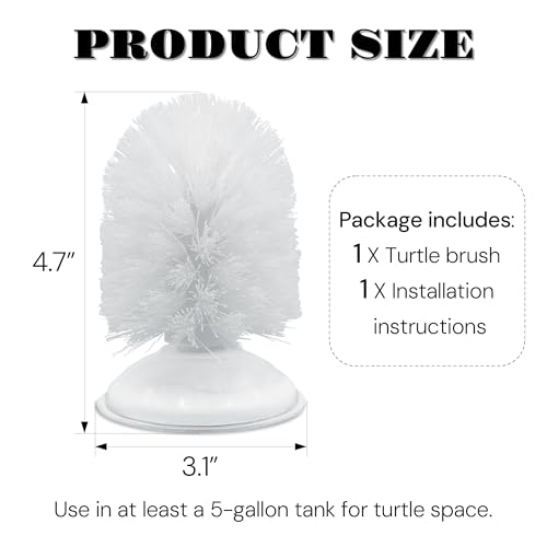 Turtle Brush with Suction Cup, Aquatic Turtle Tank Accessories, Upgraded Powerful Suction Cup, Not Easy to Fall Off or Slide