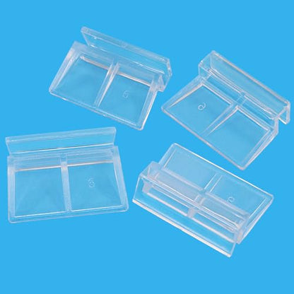 Hordion 20pcs Aquarium Lid Clip, 6mm Clear Acrylic Fish Tank Lid Holder | Aquarium Glass Cover Clips for Rimless Aquarium Fish Tank - size: 6mm