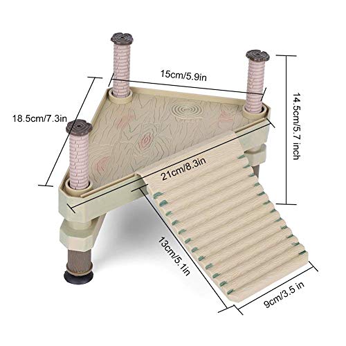Decorative Turtle Pier Floating Basking Platform with Ramp Ladder Small Aquatic Turtle Pier Floating Dock Basking Platform Area for Aquarium Fish Tank