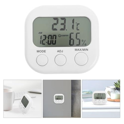 OSALADI Digital Fish Tank Thermometer with Large Display Indoor Outdoor Temperature Humidity Monitor for Reptiles and Aquariums Tabletop Stand Design Portable Multi-use Measuring Device