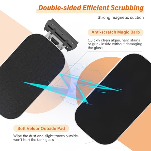 fishkeeper Magnetic Aquarium Fish Tank Glass Cleaner, Medium for 0.25-0.5in | Exquisite & Super Strong Magnetism, Double Side Floating Algae Scraper Cleaning Tools forAcrylic and Glass Tanks - size: M (for 0.25" - 0.5" glass)
