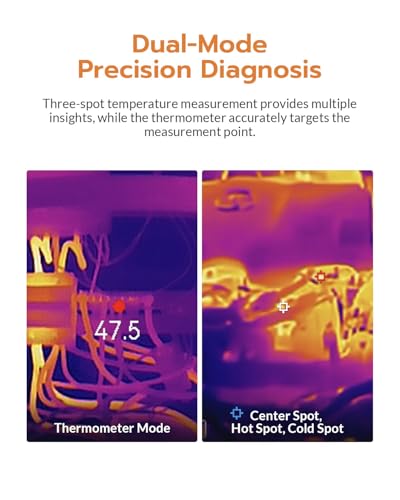 GT16S Thermal Camera,AI Scene Detection,Thermometer Mode | -4°F-1202°F, Temp Alarm, 240×240 UIRA-IR Resolution, Infrared Camera, 11h Runtime, Thermal imager for HVAC Home Inspection