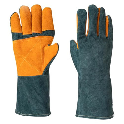 suade Gauntlet Protectors - Animal Handling Gloves, High Temperature Oven Grill Stove Shield, Cut Resistant Accessory Case - color: A