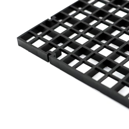 Aquarium Fish Tank Divider Plastic Egg Crate Filter Bottom Tray, L | 6pcs, Black, Plastic Grid - size: L 6pcs Black