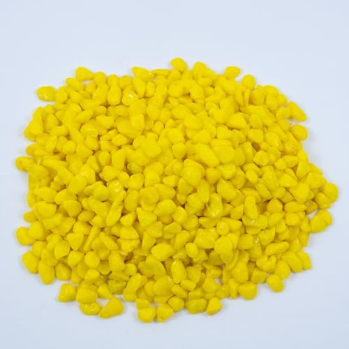 Colored Aquarium Gravel,Colorful Pea Gravel,Garden Rocks,Decorative Stones Rocks for Fish Tank,Aquarium,Fairy Garden Decor,Planters,Vase Fillers,Landscaping,1 Pound (Yellow, 4-6mm) - color: Yellow, size: 4-6mm