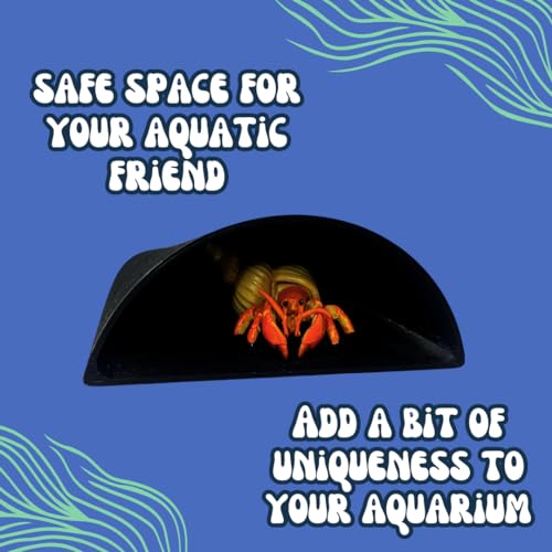 REEFSHAPE Aquarium or Terrarium Pocket Cave | Minimalist Shelter Cave for Fish, Shrimp, Reptiles, Amphibians, & More! | Made in USA (Pocket Cave, Black) - style: Pocket Cave, Black